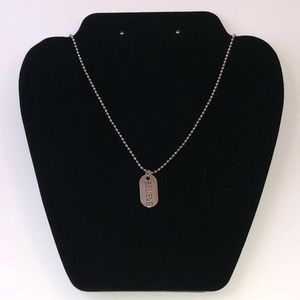 Dog tag style chain and charm